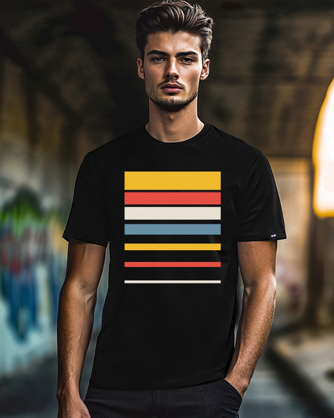 BEWAKOOF Printed Men Round Neck Black T-Shirt