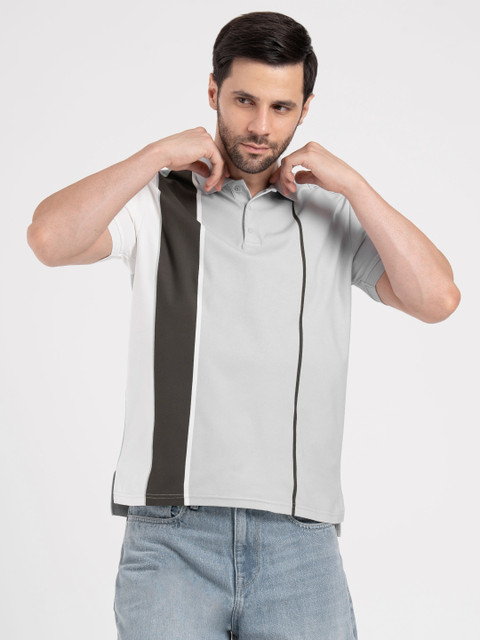 ☆ページ RED TAPE Striped Men Polo Neck Grey T-Shirt - Buy RED TAPE Striped