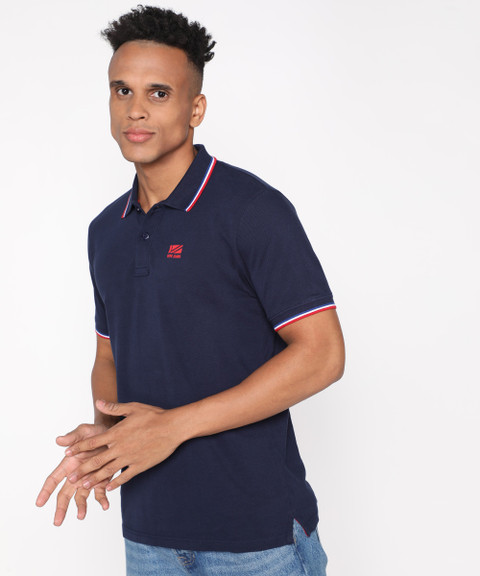 Pepe Jeans Solid Men Polo Neck Navy Blue T-Shirt Buy Pepe Jeans - Main Image