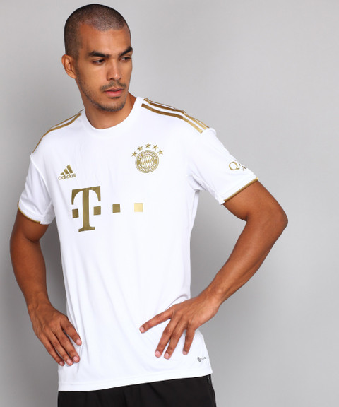 ADIDAS Printed Men Round Neck White T-Shirt