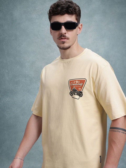 Roadster Printed Men Round Neck Beige T-Shirt Buy Roadster
