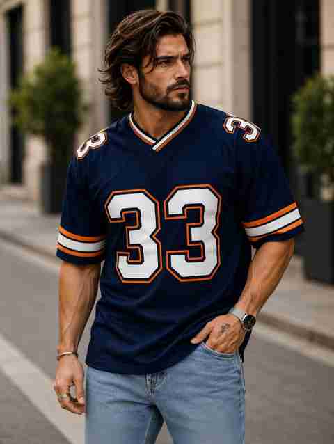 EyeBogler Men Printed Round Neck Polycotton Dark Blue T-Shirt - Image 2
