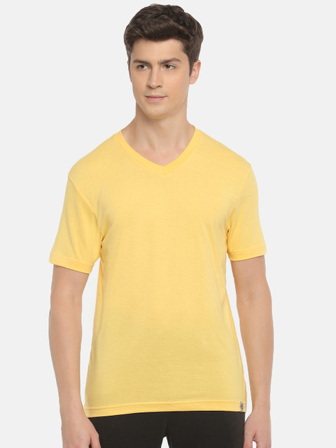 Macroman M-Series Solid Men V Neck Yellow T-Shirt Buy Macroman M