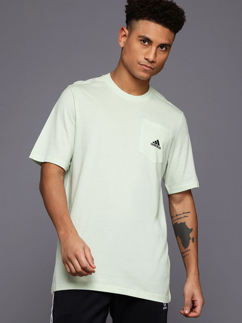 ADIDAS Solid Men Round Neck Green T-Shirt Buy ADIDAS Solid Men