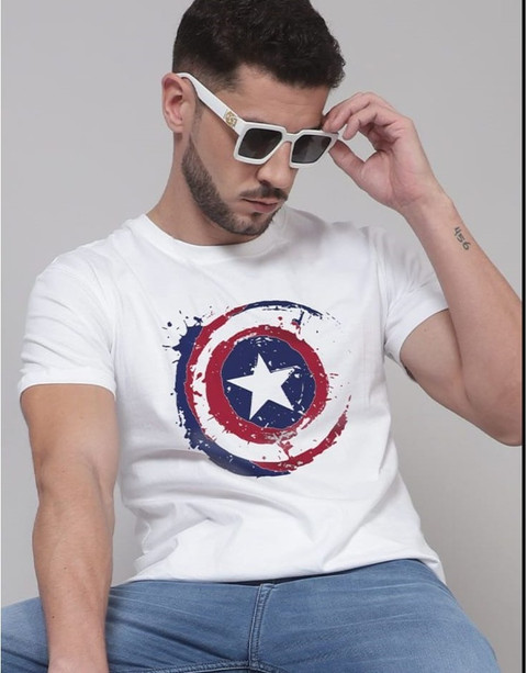 BB GARMENT Printed, Typography Men Round Neck White T-Shirt