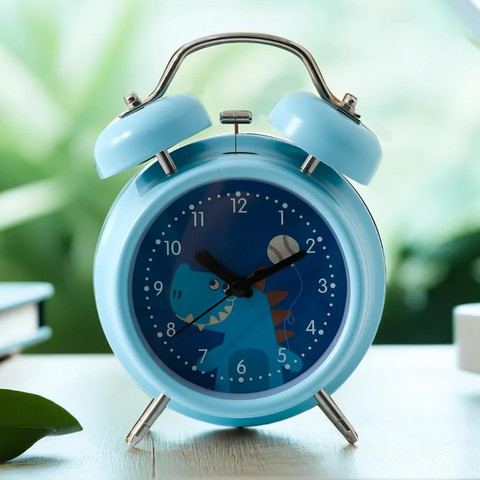 Ekhasa Analog Table Alarm Clock for Study Table Kids Bedroom Night  Light Blue Clock