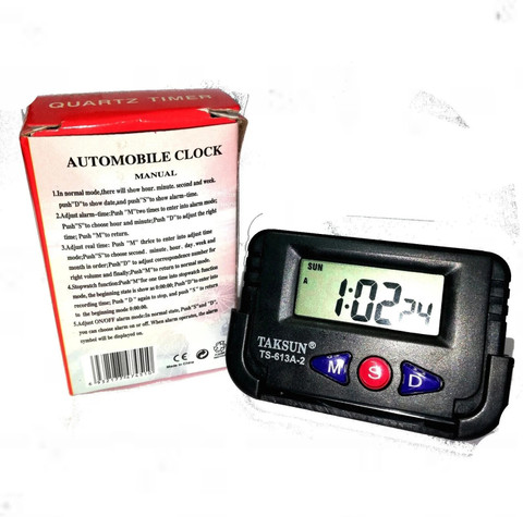 TAKSUN Digital Black Â Car Dashboard/Office Desk Alarm Clock and