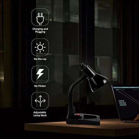 EMMKITZ Flexible Electric 316 BLK Study Lamp