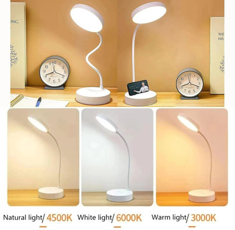 Refulgix Desk Lamp Touch Sensor On/Off Study Lamp USB Rechargeable