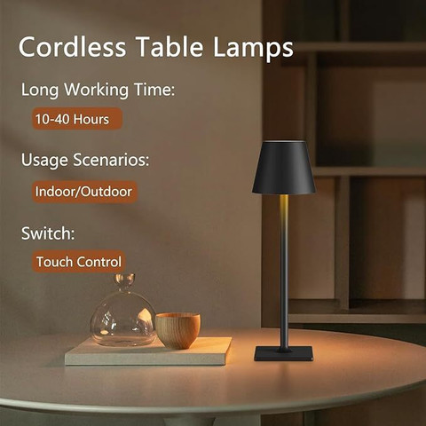 OKASTA Table Lamp Rechargeable Lamps: 6000mAh Battery Operated Table Lamp  Table Lamp