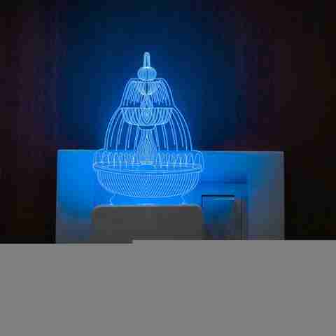 Animal Water III 紫色 LEDライト付き StarLaser Water Fountain 3D Illusion Night lamp with 7 Color