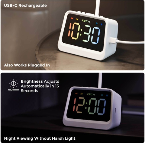 xech Alarm Clock Lamp and Pen Stand mini Speaker Rechargeable Desk