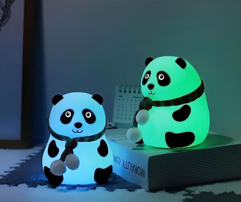 Raregets Cute Panda USB Rechargeable 7-Color Table Lamp (14 cm, White) - Image 6