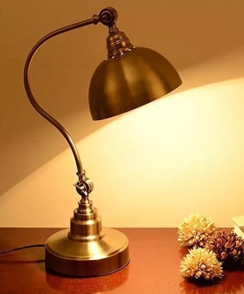 Prop It Up Glass Metal Banker's style, Green shade, Brass finish - Main Image