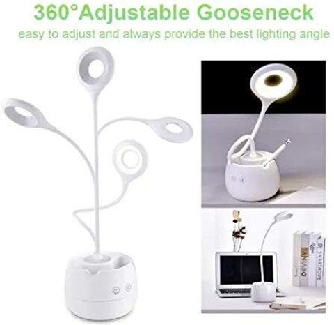 AKR Multifunctional Rechargeable LED Touch On/Off Switch Touch Dimmer Study  Lamp With Two Different Light (60 cm, White) Study Lamp