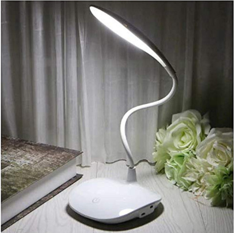 Flavo LED Eye Lamp USB Port and Power Adapter with Third Gear Touch  Brightness Adjustable Goose-neck Portable Study Lamp