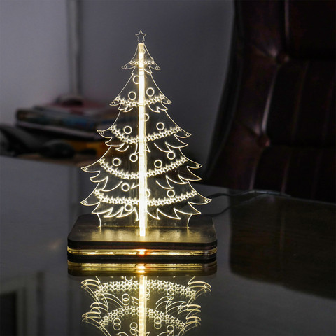 StarLaser 3D Christmas Tree Acrylic Night Light for Home Decor