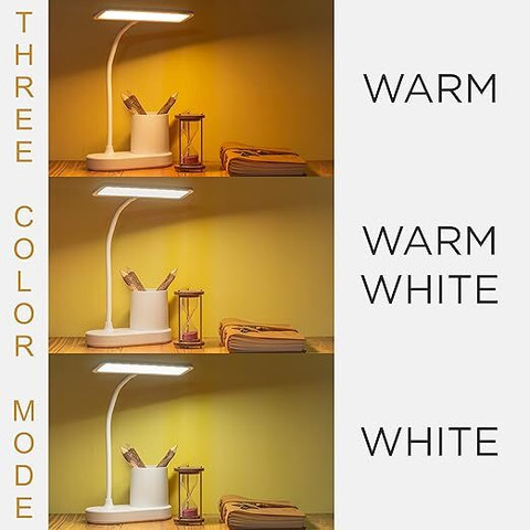 satnammobiles Elegant LED Desk Lamp with Organizer Base – Warm