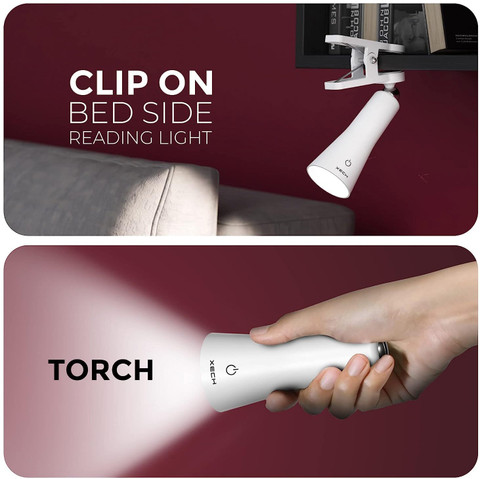 xech Multifunctional Table Lamp with Clamp Stick Attachment