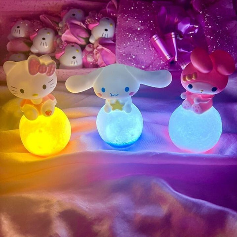 ARRX Hello Kitty Sanrio 3D Ball Night Lamp USB Table Lamp Colorful