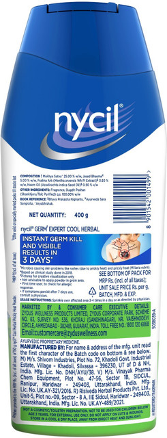 NYCIL Germ Expert Cool Herbal Prickly Heat Cooling Price in