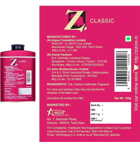 Z Magnetism for Men Classic Talcum Powder, Woody, Musky Fragrance, Long  Lasting Freshness