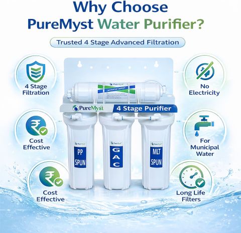 PureMyst Non Electric 4 Stage Water Purifier With Active Carbon