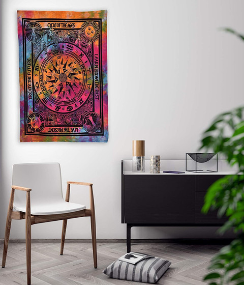 DORAYA Wall Hanging Yellow Horoscope Zodiac Tapestry Bohemian Astrology  Multicolor Mandala Small Tapestry 30x40 Tapestry