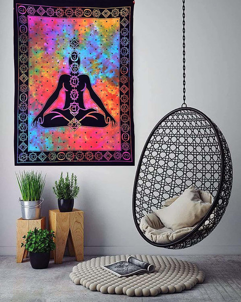 Art World Seven Chakra Yoga Meditation Studio Room Decorations Tie