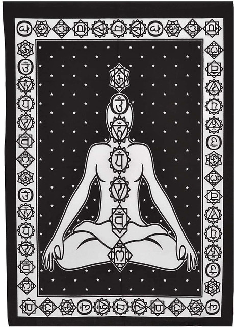 Art World Seven Chakra Yoga Meditation Studio Room Decorations Tie