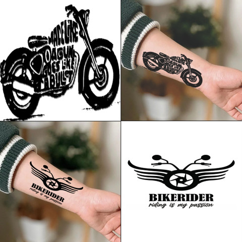 Bullet Bike Tattoo Design Ordershock Bike Rider Skin-Friendly For