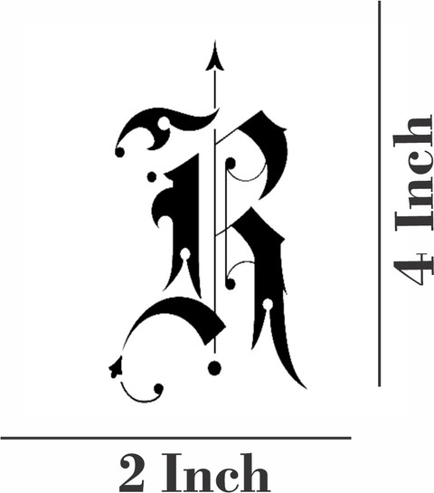 Vanvati R Alphabet With Flower And Heart Tattoo Sticker - Price in