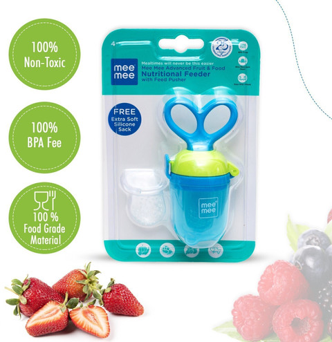 MeeMee Baby Pacifier Fruit Food Nibbler With Extra Mesh, BPA Free  Pacifier Soother, Feeder