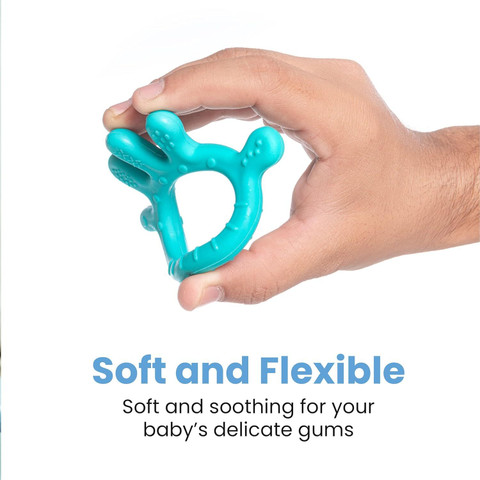 Cherilo Palm Shape Finger Teether, Baby Teething Toy, Chewable, Easy Grip  (Pack of 2) Teether