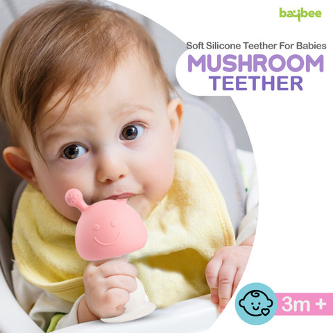 baybee Mushroom Silicone Teether for Baby BPA Free Food Grade Silicone  Teether for Baby Teether
