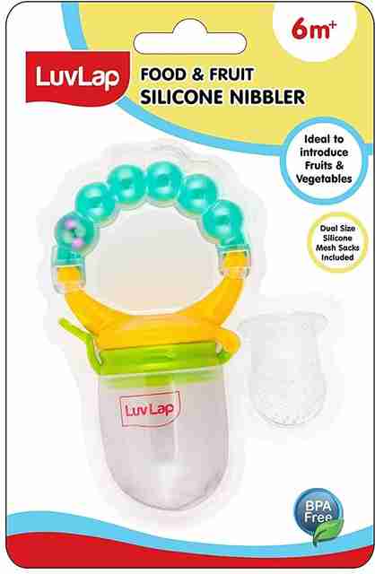 LuvLap Pearly Silicone Food/Fruit Nibbler with Extra Mesh, Soft Pacifier  feeder Feeder