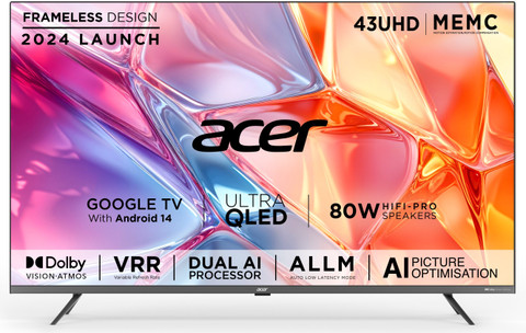 液晶テレビ　acer Acer Super Series 108 cm (43 inch) QLED Ultra HD (4K) Smart Google