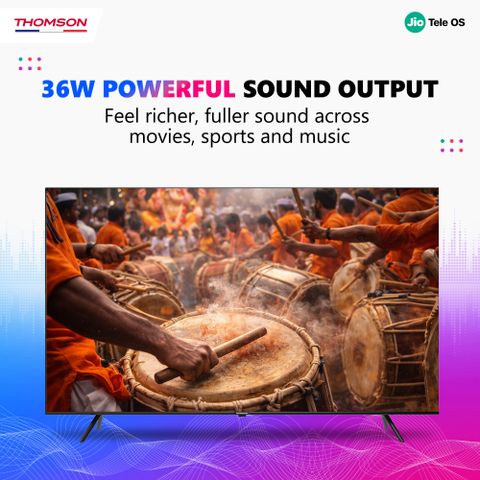 Thomson 80 cm (32 inch) QLED HD Ready Smart JioTele OS TV 2026 Edition with 36W Sound Output 2 Speaker 350 Nits Brightness 400+ free live TV channels 300+ JioGames Web Browser Sports Mode Bezel Less Design (32TJHQ002) - Image 7
