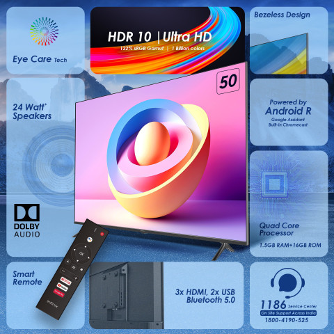 Infinix X3 126 cm (50 inch) Ultra HD (4K) LED Smart Android TV