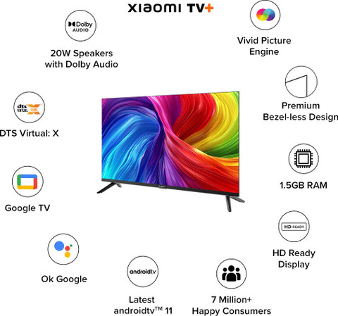 【mi☆】 XIAOMI by Mi A Series 80 cm (32 inch) HD Ready LED Smart