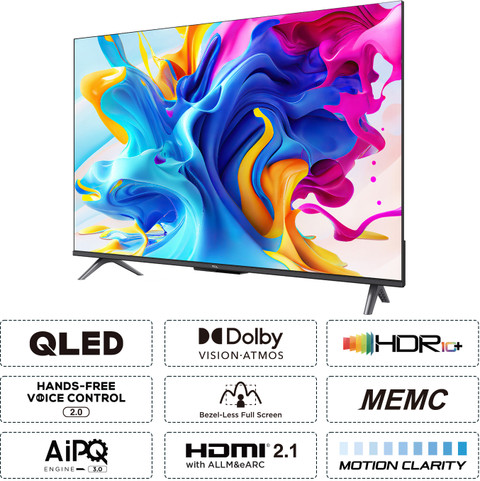 TCL C645 108 cm (43 inch) QLED Ultra HD (4K) Smart Google TV with
