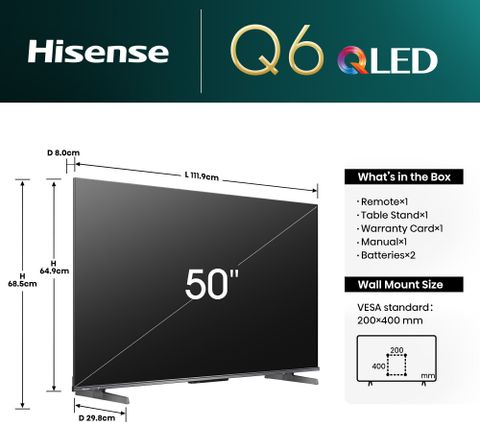 Hisense Q6N 126 cm (50 inch) QLED Ultra HD (4K) Smart Google TV