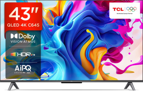 TCL C645 108 cm (43 inch) QLED Ultra HD (4K) Smart Google TV with