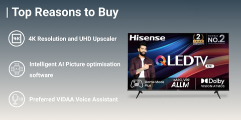 Hisense E7K 139 cm (55 inch) QLED Ultra HD (4K) Smart VIDAA TV