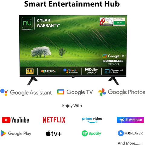 テレビ NUON NU 80 cm (32 inch) QLED HD Ready Smart Google TV with Mount Online