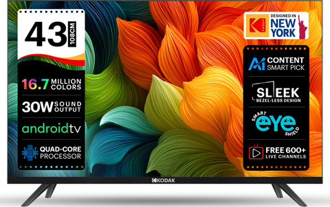 KODAK 9X Series 108 cm (43 inch) Full HD LED Smart Android TV with