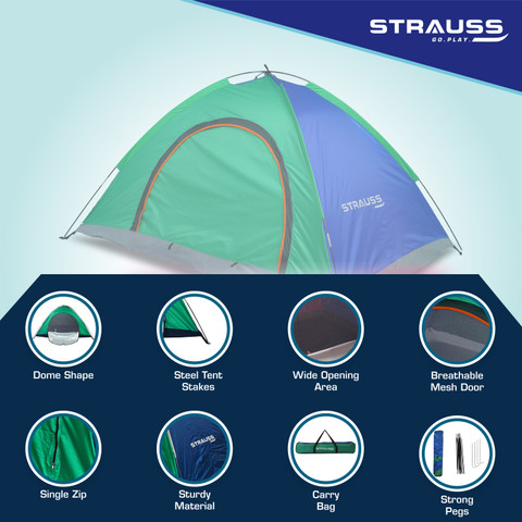 Strauss Person Waterproof Portable Camping Tent Useful for Outdoors,  Picnic, Hiking Tent For All Age Group