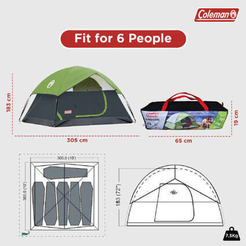 COLEMAN Sundome Person Tent For Person, Outdoor, Travel