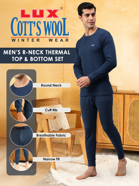 LUX COTT'S WOOL Men Top Pyjama Set Thermal Buy LUX COTT'S WOOL