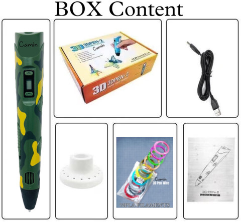 camin 3D Pen| 3D Pen with USB Cable| 3D Pen for Kids (10 Color PLA  Filament) 3D Printer Pen
